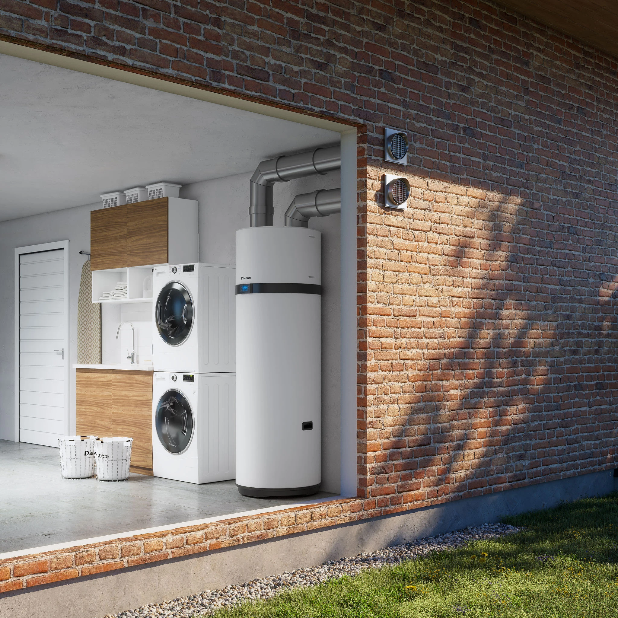 Illustration d'une installation d'un boiler dans une maison